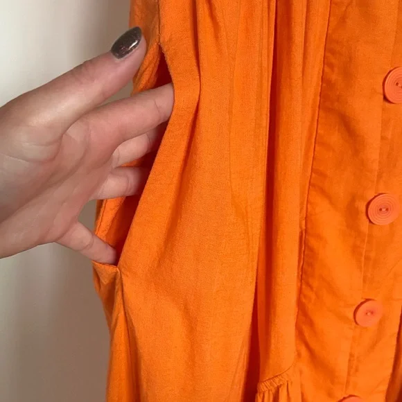 Anthropologie Orange Midi Dress - Picture 3 of 5